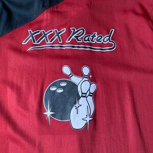 Hilton Bowling Retro Shirt Men’s 2XL Crimson Red Black Button Vintage